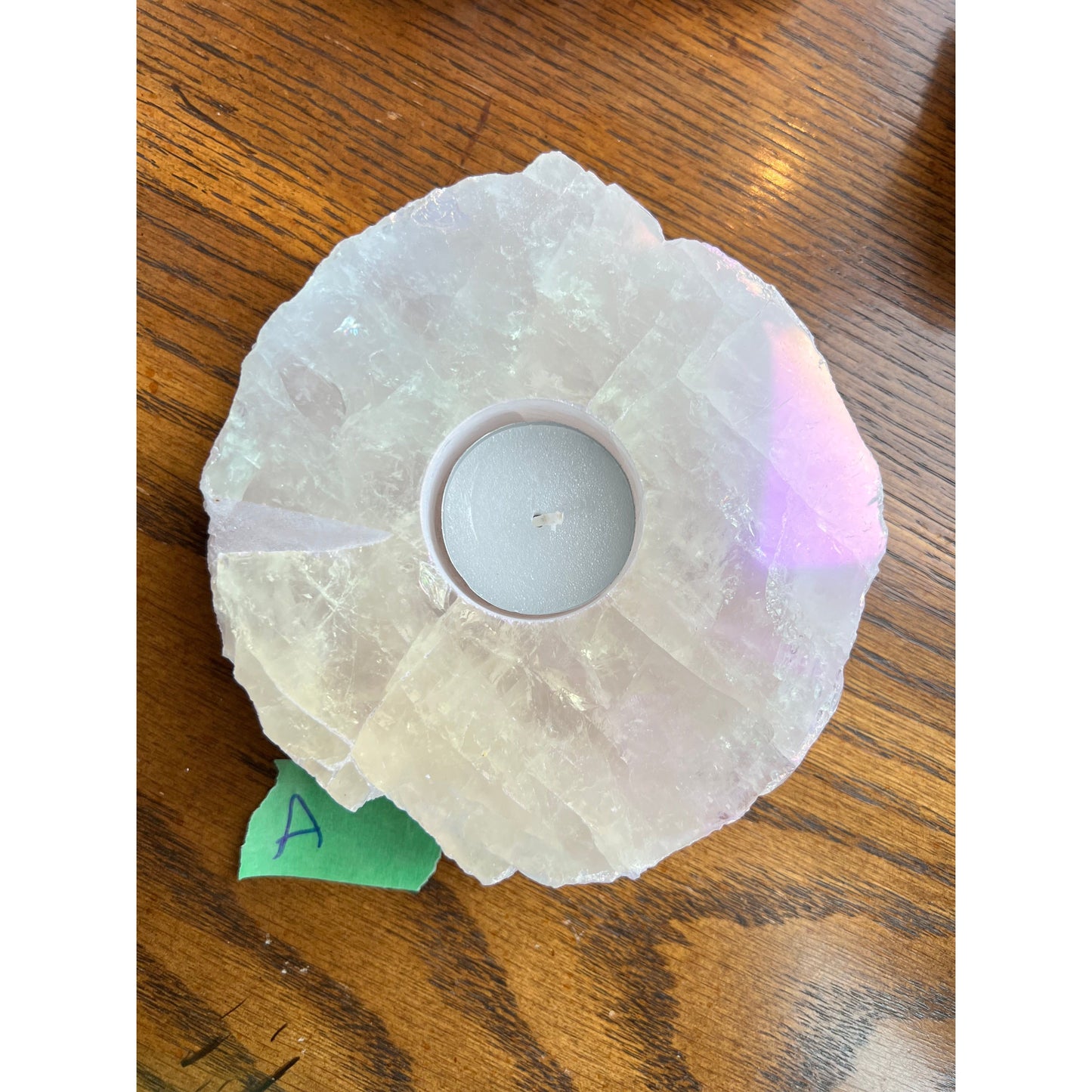 Rose Quartz Angel Aura Candle Holder