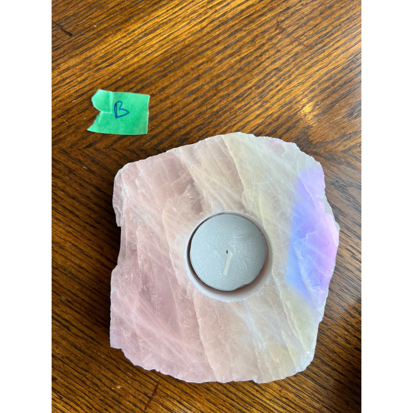 Rose Quartz Angel Aura Candle Holder