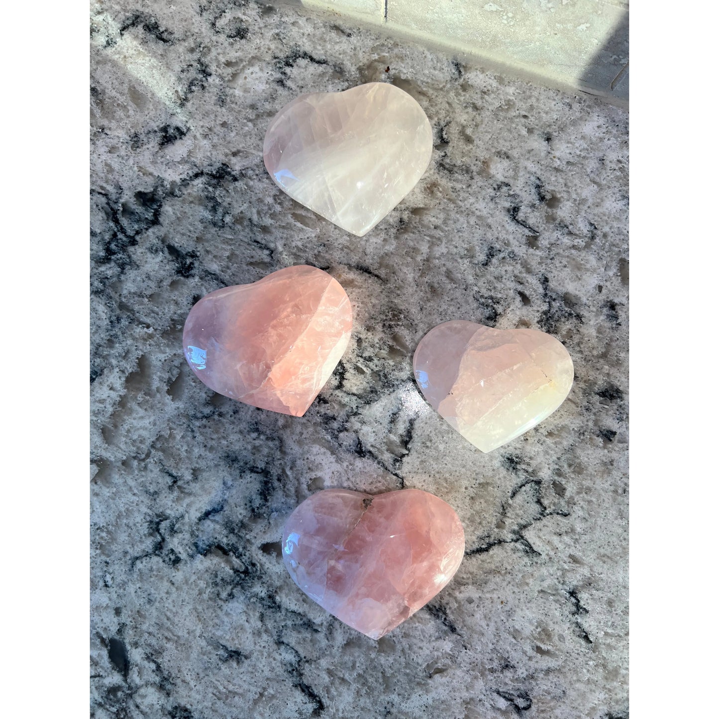 Rose Quartz Heart Stones